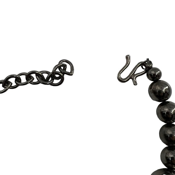 Chunky Pewter Weighted Large Beaded Necklace - Picture 8 of 8